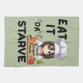 Grappig om te eten of te verhongeren theedoek (Horizontaal)
