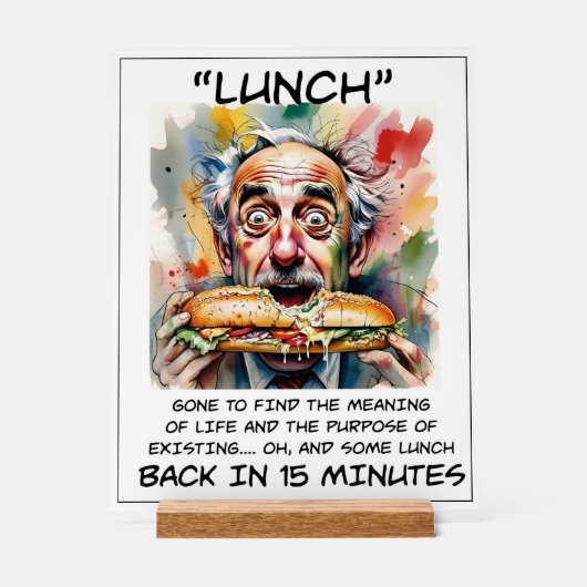 Grappig om te lunchen acryl teken acryl bord (Voorkant)