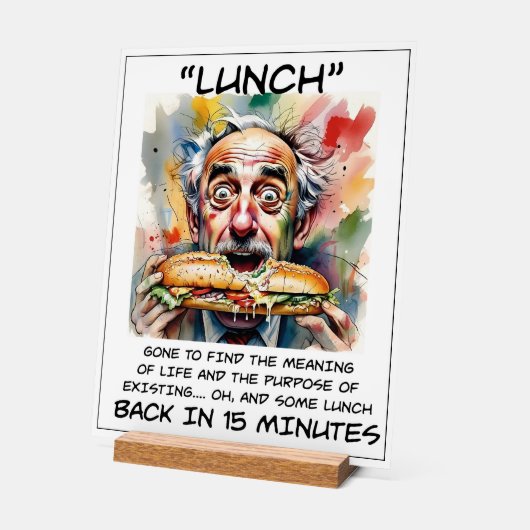 Grappig om te lunchen acryl teken acryl bord (Hoek)