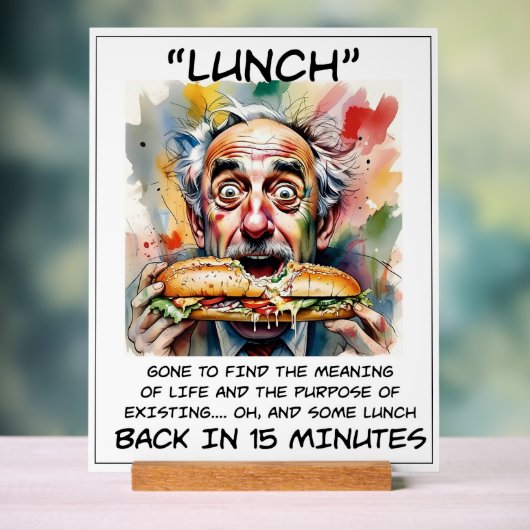 Grappig om te lunchen acryl teken acryl bord (Neutraal)