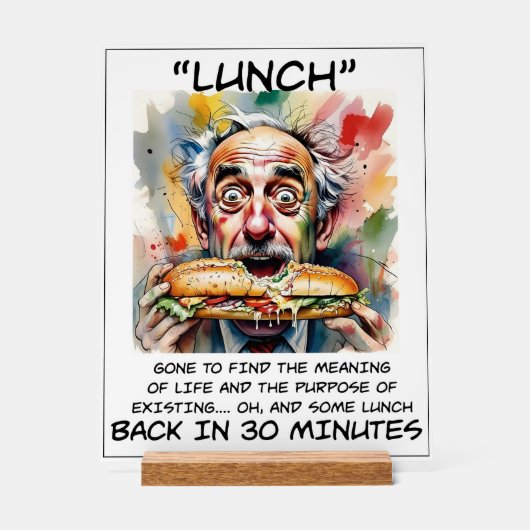 Grappig om te lunchen acryl teken acryl bord (Voorkant)