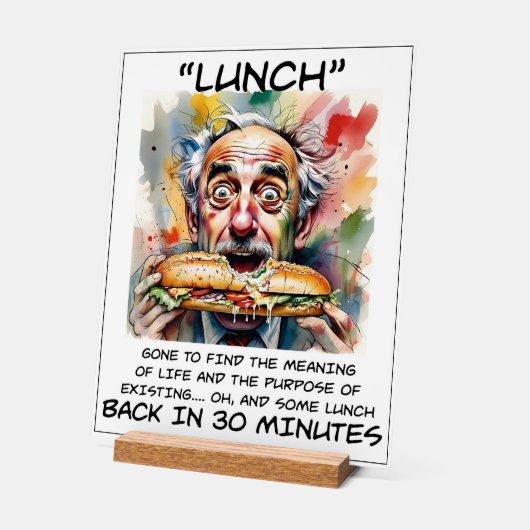 Grappig om te lunchen acryl teken acryl bord (Hoek)