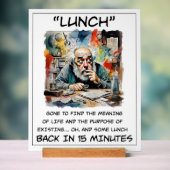 Grappig om te lunchen acryl teken bord (Neutraal)