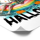 Grappig om te wachten op Halloween Skeleton Spooky Poster (Hoek)