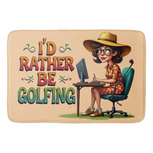 Grappig om voor haar te golfen badmat (Voorkant)