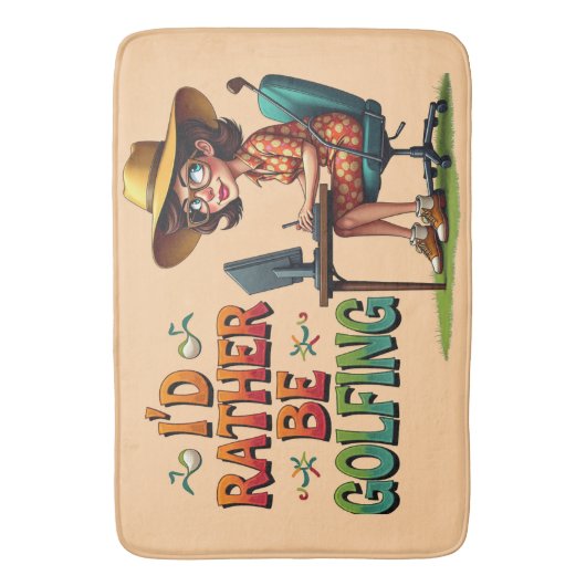 Grappig om voor haar te golfen badmat (Voorkant Verticaal)