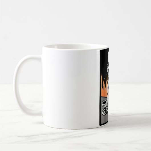 Grappig om weer aan het werk te gaan na thuiswerk koffiemok (Links)