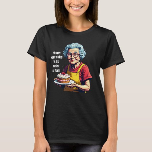 Grappig Oma Moist Cake T-shirt - Women's Graphic S (Voorkant)