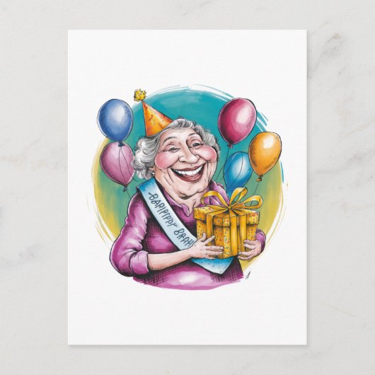 Grappig oma verjaardag grap cadeau briefkaart (Voorkant)