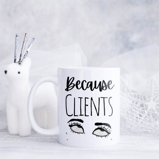 Grappig omdat klanten koffiemok