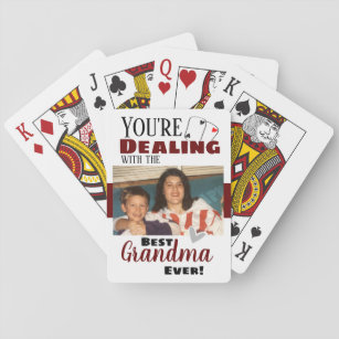 Grappig omgaan met de beste Grandma One Photo Pokerkaarten