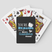 Grappig omgaan met het beste oma Light Blue Pokerkaarten (Achterkant)