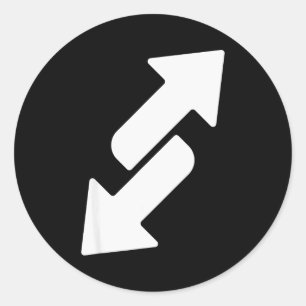 Grappig omgekeerd kostuum ronde sticker