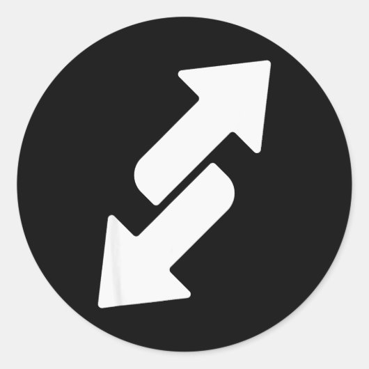Grappig omgekeerd kostuum ronde sticker (Voorkant)