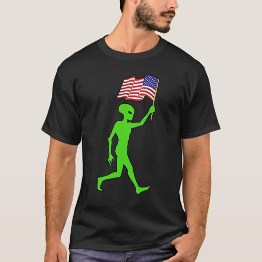 GRAPPIG Onafhankelijkheidsdag ALIEN 4th of July T-shirt (Voorkant)