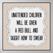 Grappig onbeheerd kind teken poster (Voorkant)