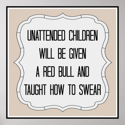 Grappig onbeheerd kind teken poster (Voorkant)