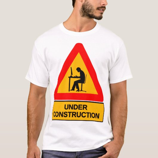 Grappig 'Onder Constructie' Grafisch T-Shirt – Kan (Voorkant)