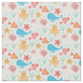 Grappig onder het Zee Creatures Ocean Pattern Stof (Close Up)