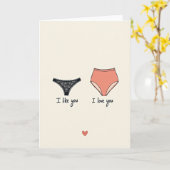 Grappig Ondergoed Liefde Kaart (Gele Bloem)