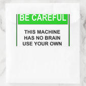 Grappig onderhoud waarschuwingsbord rechthoekige sticker (Tas)