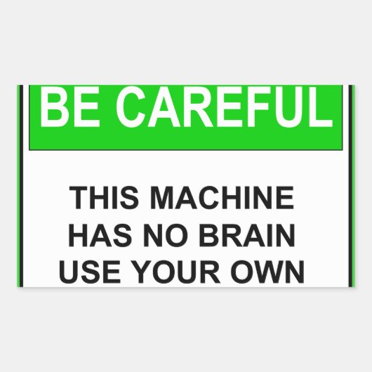 Grappig onderhoud waarschuwingsbord rechthoekige sticker (Voorkant)
