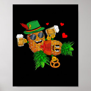 Grappig ondersteboven ananas paar swingers Mannen Poster