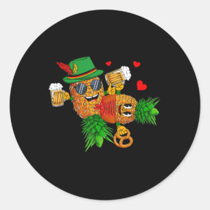 Grappig ondersteboven ananas paar swingers Mannen Ronde Sticker