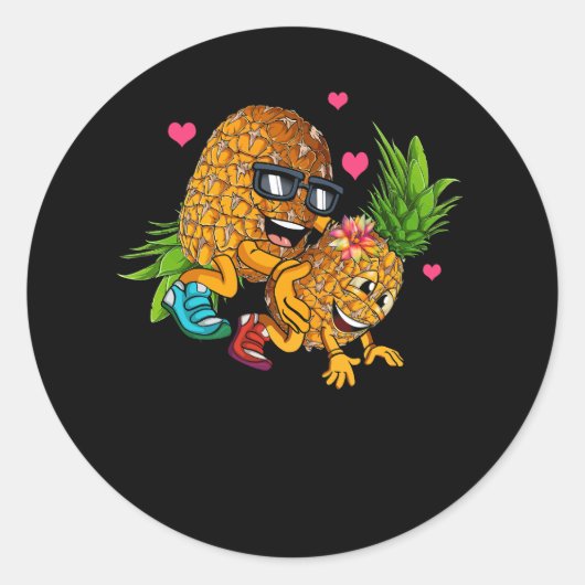 Grappig Ondersteboven Ananas Swinger Meme Fruit Gr Ronde Sticker (Voorkant)
