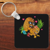 Grappig Ondersteboven Ananas Swinger Meme Fruit Gr Sleutelhanger (Voorkant)