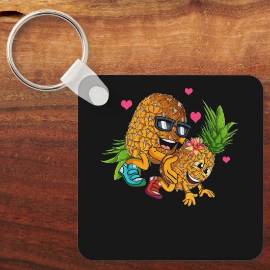 Grappig Ondersteboven Ananas Swinger Meme Fruit Gr Sleutelhanger (Voorkant)