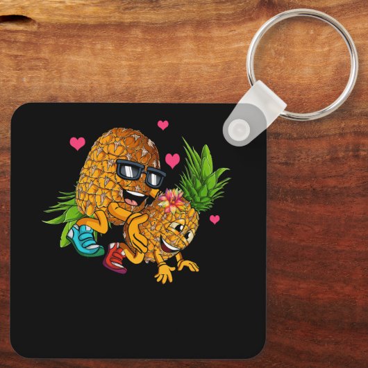 Grappig Ondersteboven Ananas Swinger Meme Fruit Gr Sleutelhanger (Achterkant)