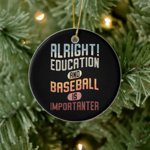 Grappig onderwijs en honkbal is een belangrijke re keramisch ornament