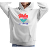 Grappig' ONDERWIJS MET HART en KOFFIE' Blauw/Rood Hoodie