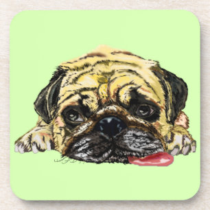 Grappig Onderzetter met Pug Dog - Uw kleuren