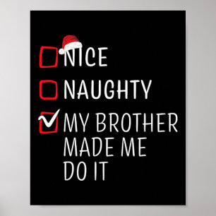 Grappig ondeugend mooi kerst familie pyjama Mannen Poster