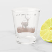Grappig ONE SHOT ONE KILL Buck Deer Silhouette Shot Glas (Achterkant)