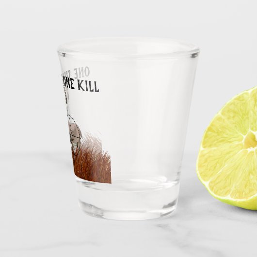Grappig ONE SHOT ONE KILL Buck Deer Silhouette Shot Glas (Rechts)