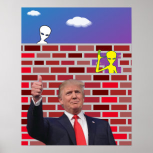 Grappig Ongedocumenteerde Immigrant Wall Gag 😂 UF Poster