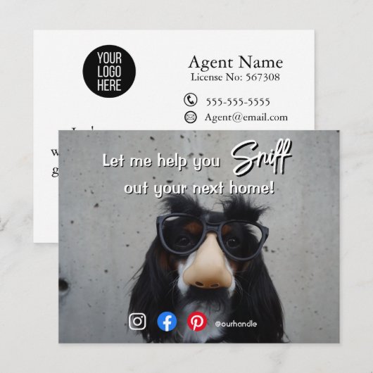 grappig onroerend goed dat je je volgende huishond briefkaart (Voorkant / Achterkant)