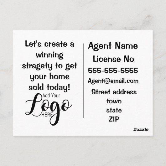 Grappig onroerend goed, hou je niet bezig briefkaart (Achterkant)