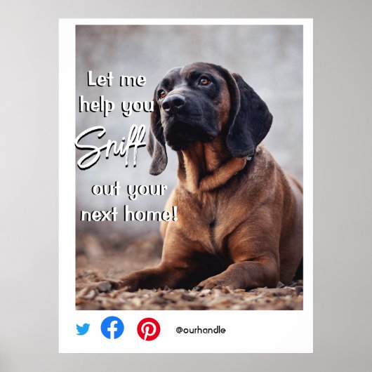 grappig onroerend goed snuffelen uit uw volgende h poster (Voorkant)