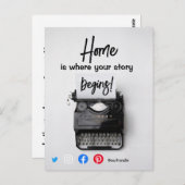 grappig onroerend goed thuis is waar je verhaal be briefkaart (Voorkant / Achterkant)