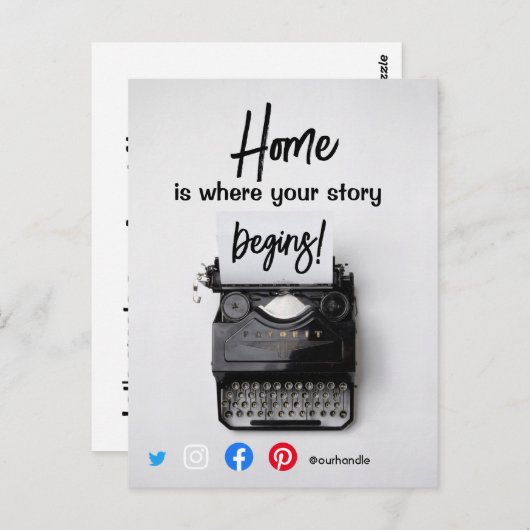 grappig onroerend goed thuis is waar je verhaal be briefkaart (Voorkant / Achterkant)