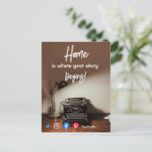 grappig onroerend goed thuis is waar je verhaal be briefkaart (Staand voorkant)