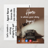 grappig onroerend goed thuis is waar je verhaal be briefkaart (Voorkant / Achterkant)