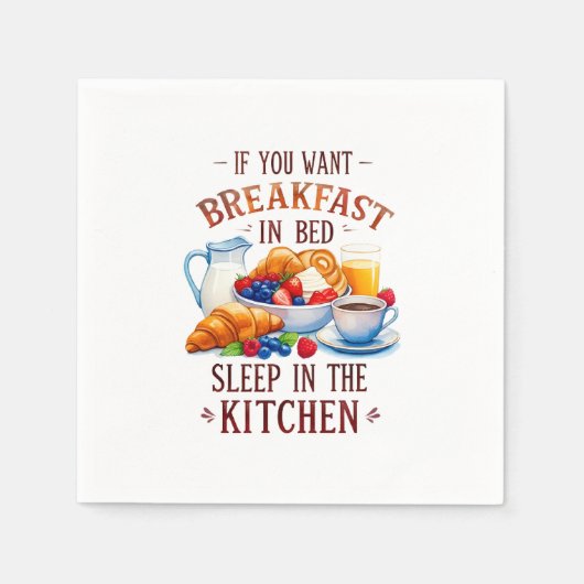 Grappig ontbijt eten ontwerp servet (Voorkant)