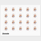 Grappig ontbijt eten ontwerp vierkante sticker (Vel)