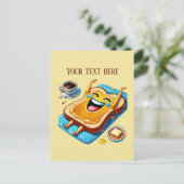 Grappig ontbijt toast brood briefkaart (Staand voorkant)