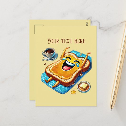 Grappig ontbijt toast brood briefkaart (Voorkant / Achterkant in situ)